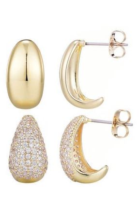 Adornia Set of 2 Drop Earrings in Gold at Nordstrom Rack