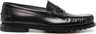 Tod's gathered-detail loafers - women - Leather - 38 - Brown
