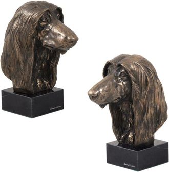 OEM Lebrel Afgano: Estatuilla De Perro, Busto Sobre Base De Piedra, Escultura, Trofeo Para Exposici&oacute;n Canina De Art-dog