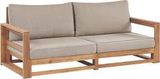 Beliani Sof&aacute; de jard&iacute;n de madera marr&oacute;n 2 personas