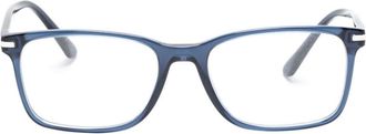 Prada translucent rectangle-frame glasses - men - Acetate - 56 - Blue