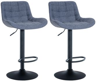 Clp Set De 2 Taburetes De Bar Tover Azul Tela