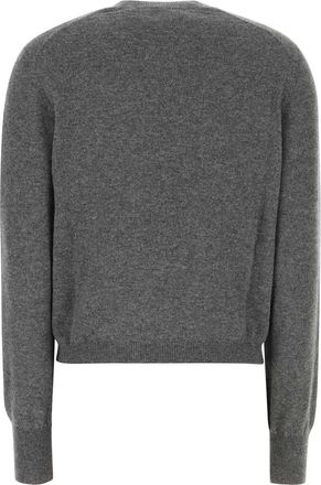 Ferragamo Womens Dark Grey Stretch Cashmere Blend Cardigan Grigiomelange Ws-Pa-Ea Maglieria Sweater