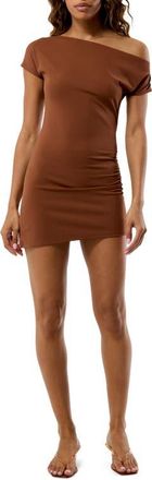 PacSun Valarie Off the Shoulder Minidress in Brown at Nordstrom, Size Xx-Small