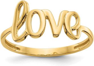 Diamond2Deal 14k Yellow Gold Polished Love Ring