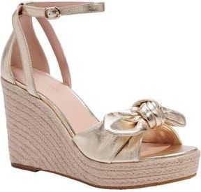 Kate Spade New York tianna espadrille wedge sandal in Pale Gold Leather at Nordstrom Rack, Size 6.5