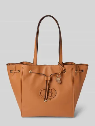 Guess Shopper mit Label-Applikation Modell CALEBRA DRAWSTRING TOTE in Cognac, Gr&ouml;&szlig;e 1