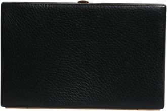 Dolce & Gabbana Black Leather Gold Frame Clutch Evening Party Purse Womens Bag (Pre-Owned)