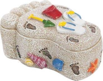 Beachcombers Resin Sand Foot Print Box in Beige at Nordstrom