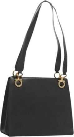 Ferragamo Tweedehands leren handtassen - Dames - Vintage Schoudertas - Zwart - ONE Size - Leer - Vintage