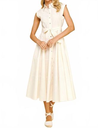 Pinch Design Hayes Sleeveless Button-Front Shirt Dress In Milk White