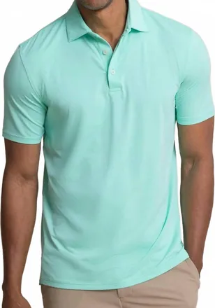 Southern Tide Coastal Breeze Performance Polo In Heather Jade Green