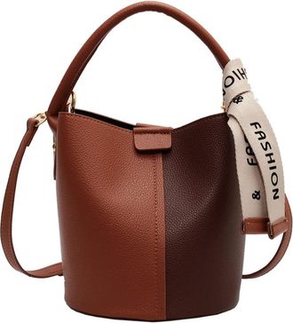 Generic Bucket Crossbody Bags for Women Hobo Purse and Handbags Fashion Vegan Leather Tote Top Handle Hobo Shoulder Bags (Brown)