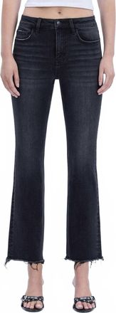 Flying Monkey High Rise Seamless Waistband Kick Flare Jeans In Black