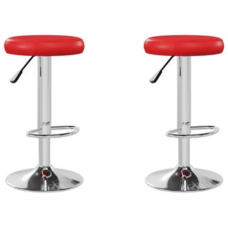 vidaXL Vidaxl - Taburetes De Cocina 2 Unidades Cuero Sint&eacute;tico Rojo