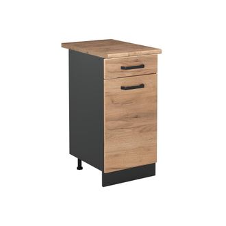Vicco Mueble Bajo De Cocina R-line, Roble Dorado/antracita, 40 Cm Encimera Roble Dorado, Vicco