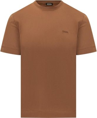 Ermenegildo Zegna Brown Crew Neck T-Shirt