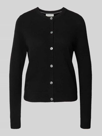 Christian Berg Strickjacke aus Kaschmir mit Rundhalsausschnitt in Black, Größe XXL