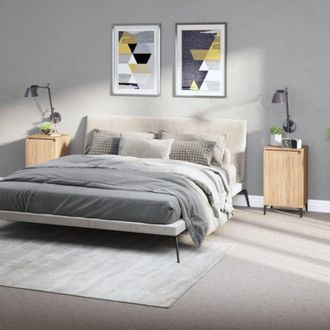 vidaXL Vidaxl - Mesitas De Noche 2 Uds Madera Contrachapada Roble 40x35x70 Cm