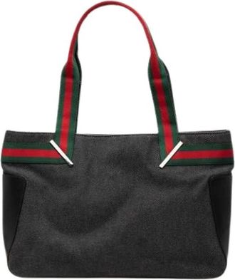 Gucci Pre-owned Vintage Tote - Dames - Vintage Shopper - Zwart - ONE Size - Denim - Vintage