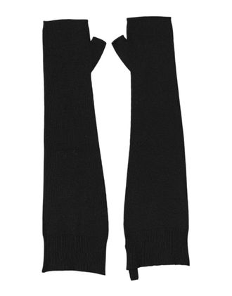 Dolce & Gabbana Virgin Wool Knitted Fingerless Gloves - Black