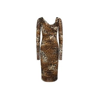 Roberto Cavalli Dames, Jurken, Bruin, Maat: L