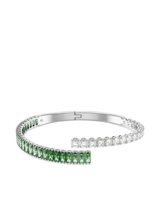 Swarovski Matrix emerald-stone white-stone bracelet - Silver