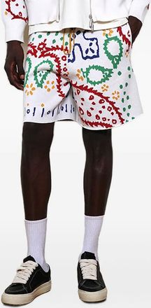 Rhude Shorts con intarsio bandana - Bianco