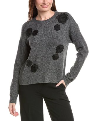 CeCe by Cynthia Steffe Flower Applique Sweater
