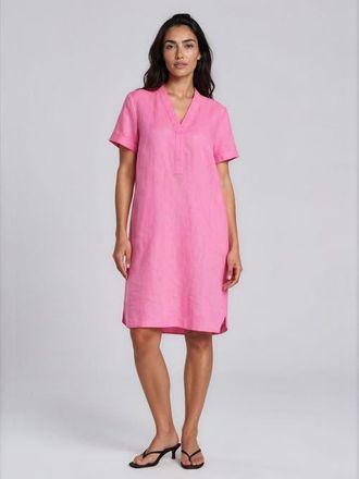 Masai Manareela Linen V-Neck Tunic Dress in Fuchsia Pink at Nordstrom, Size Medium