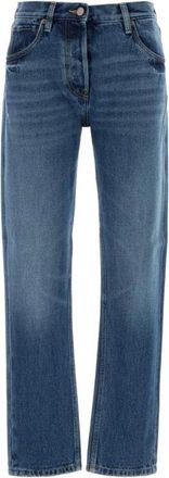 Prada High-waisted Straight-leg Jeans - Dames - Jeans - Blauw - Maat: W29 Katoen