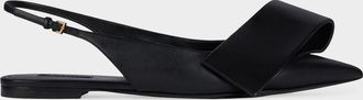 Givenchy Twisted Ribbon Leather Slingback Flats