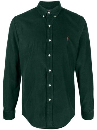 Polo Ralph Lauren logo-embroidered cotton shirt - men - Cotton - L - Green