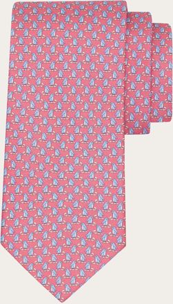 Ferragamo Men Penguin print silk tie Pink