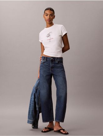Calvin Klein Jeans Calvin Klein Womens Floral Graphic Classic Tee - White - XL