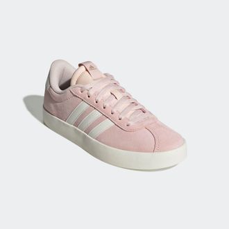 adidas Sneaker ADIDAS SPORTSWEAR VL COURT 3.0, Damen, Gr. 38,5, weiss (wonder quartz, core wei&szlig;, cyber metallic), Leder, Synthetik, Schuhe Sneaker, inspirier