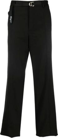 Ferragamo Straight Trousers, male, Brown, 2XL, Straight-Leg Belted Trousers