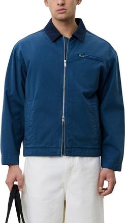 Les Deux Cotton Twill Zip Jacket in Dark Denim Blue at Nordstrom, Size Xx-Large