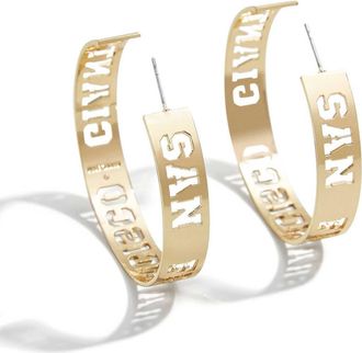 WEAR by Erin Andrews x Baublebar San Francisco Giants Large Cutout Hoop Earrings in Gold at Nordstrom