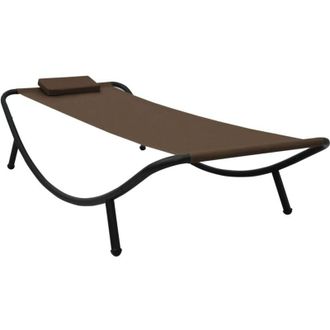 vidaXL Vidaxl - Lettino da Giardino Marrone 200x90 cm in Acciaio