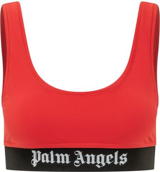 Palm Angels Red Logo Scoop Neck Tank Top