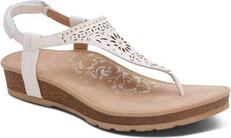 Aetrex Womens Evelyn Thong Sandal In Ivory