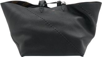 Fendi Tassen, Heren, Zwart, ONE Size, Leer, Selleria Diag Large Shopper