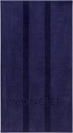 Moncler Pre-owned Logo Beach Towel - Heren - Vintage Accessoires - Blauw - ONE Size - Katoen - Vintage