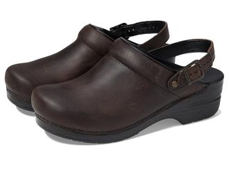 Dansko Ingrid Womens Clog Shoes Antique Brown/Black Outsole : EU 41 (US Womens 10.5-11) Regular, Leather