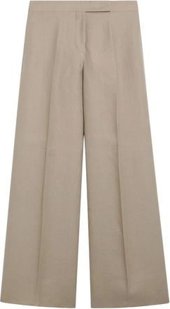 Max Mara Broeken, Dames, Beige, M, Linnen, Mxsbig Broek