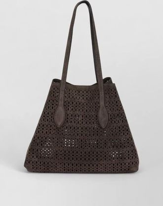 Gianni Chiarini tote bag dual handles perforated suede finish