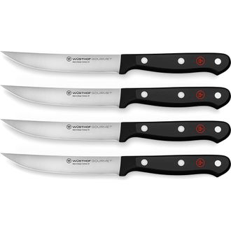 W&uuml;sthof Gourmet 4-Piece Steak Knife Set in Black at Nordstrom