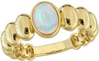 Rina Limor Silver 0.70 Ct. Tw. Ethiopian Blue Opal Puffy Band Ring