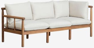 Sklum Sklum - Sofá de jardín de 3 plazas en madera de acacia Melvin